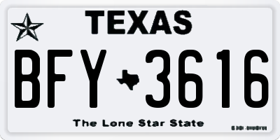 TX license plate BFY3616