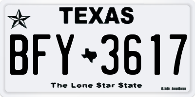 TX license plate BFY3617