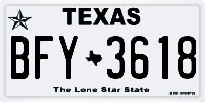 TX license plate BFY3618