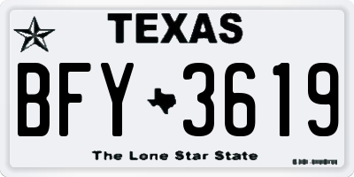 TX license plate BFY3619