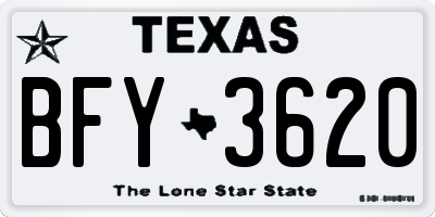 TX license plate BFY3620