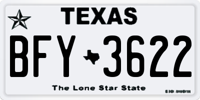 TX license plate BFY3622