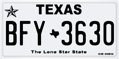 TX license plate BFY3630