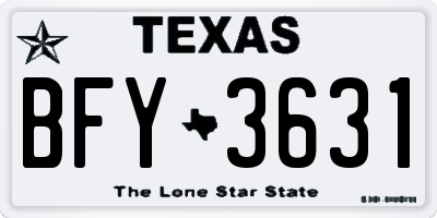 TX license plate BFY3631