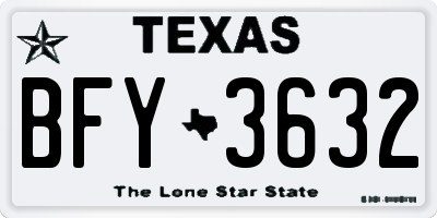 TX license plate BFY3632
