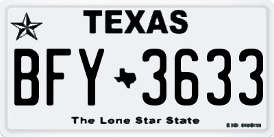 TX license plate BFY3633