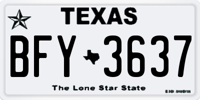 TX license plate BFY3637