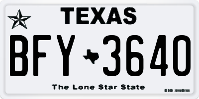 TX license plate BFY3640