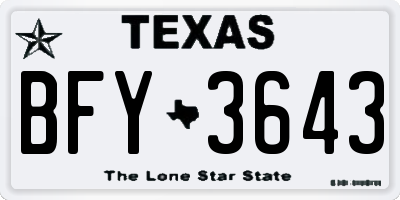 TX license plate BFY3643