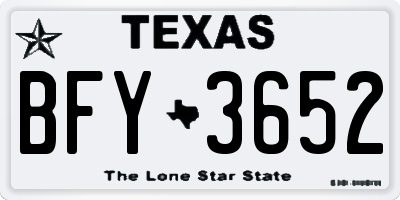 TX license plate BFY3652