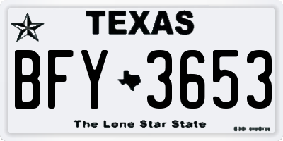 TX license plate BFY3653