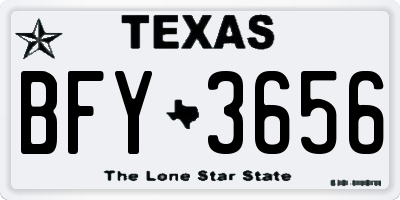 TX license plate BFY3656