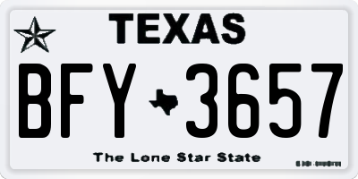 TX license plate BFY3657