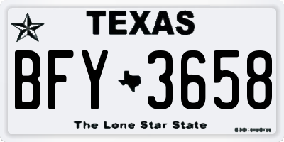 TX license plate BFY3658