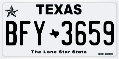 TX license plate BFY3659