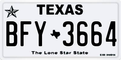 TX license plate BFY3664
