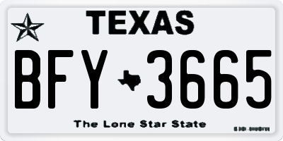 TX license plate BFY3665