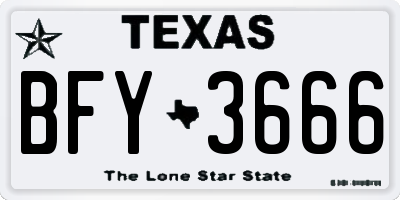 TX license plate BFY3666