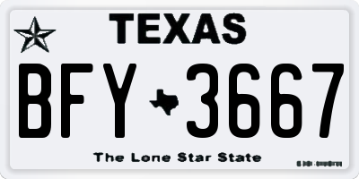 TX license plate BFY3667