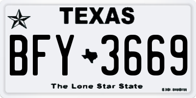 TX license plate BFY3669