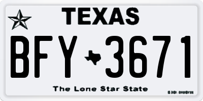 TX license plate BFY3671
