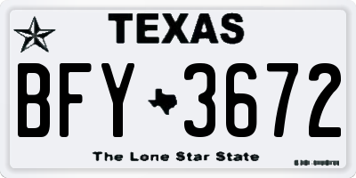TX license plate BFY3672