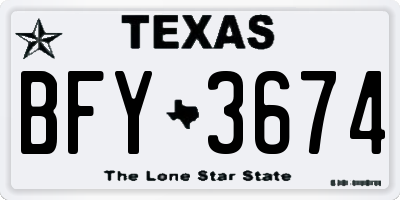 TX license plate BFY3674