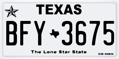 TX license plate BFY3675