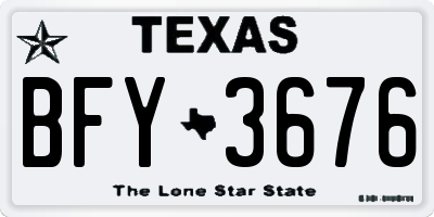 TX license plate BFY3676