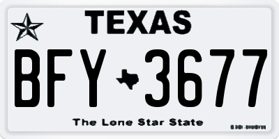 TX license plate BFY3677