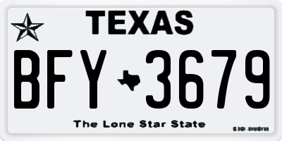 TX license plate BFY3679