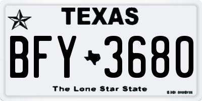TX license plate BFY3680