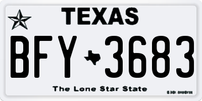 TX license plate BFY3683