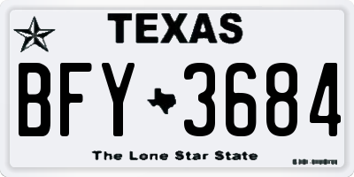 TX license plate BFY3684