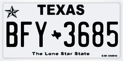 TX license plate BFY3685