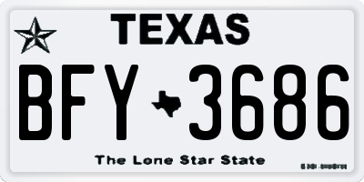TX license plate BFY3686