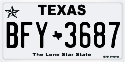 TX license plate BFY3687