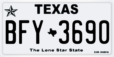 TX license plate BFY3690