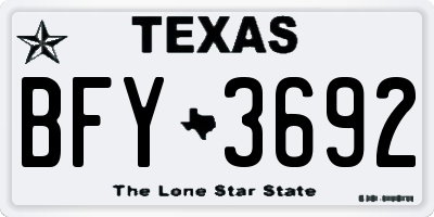 TX license plate BFY3692