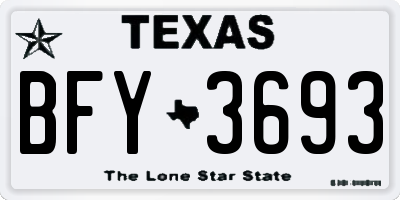 TX license plate BFY3693