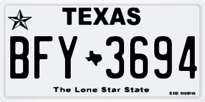 TX license plate BFY3694