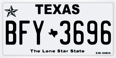 TX license plate BFY3696