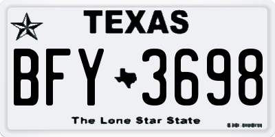 TX license plate BFY3698
