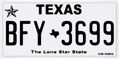 TX license plate BFY3699