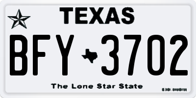 TX license plate BFY3702