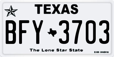 TX license plate BFY3703