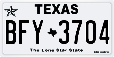 TX license plate BFY3704
