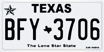 TX license plate BFY3706