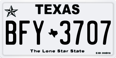 TX license plate BFY3707