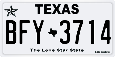 TX license plate BFY3714